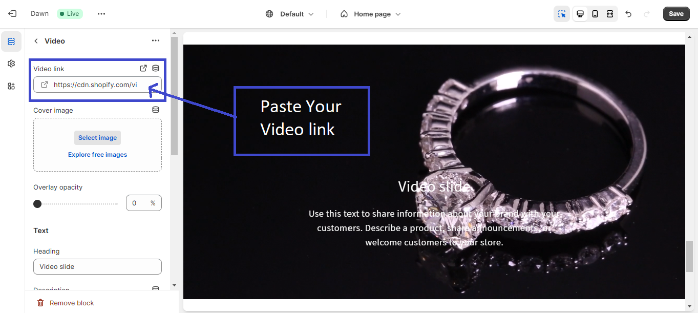 Shopify video banner section step-13